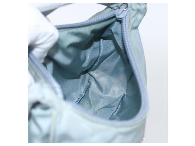 Pochette in nylon PRADA blu baby argento autentica fm5138 Blu chiaro - vista 19