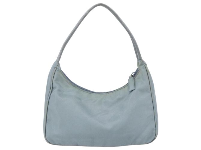 Pochette in nylon PRADA blu baby argento autentica fm5138 Blu chiaro - vista 2