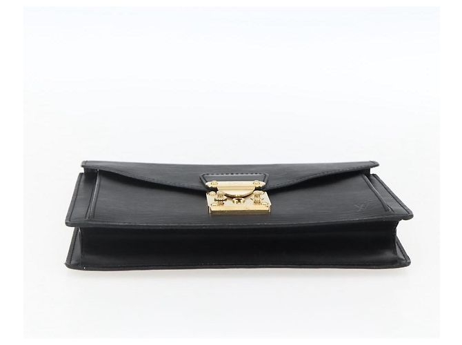 LOUIS VUITTON Epi Serie Dragonne Clutch Bag Nero M52612 LV Auth ep13469 - vista 6