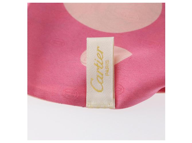 Sciarpa in seta rosa Cartier Auth am10833V - vista 14