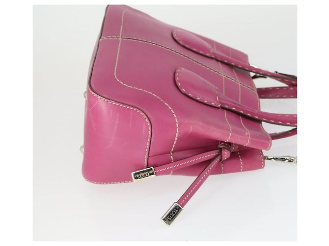 BALLY TOD'S Borsa a Spalla in Pelle 2 Pezzi Rosa Nero Auth BA9888 - vista 4
