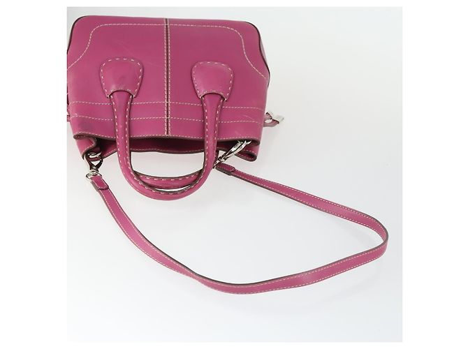 BALLY TOD'S Borsa a Spalla in Pelle 2 Pezzi Rosa Nero Auth BA9888 - vista 5