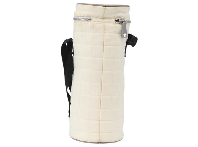 Borsa porta bottiglia in nylon bianco e argento della linea sportiva CHANEL con CC Auth bs33406 - vista 2