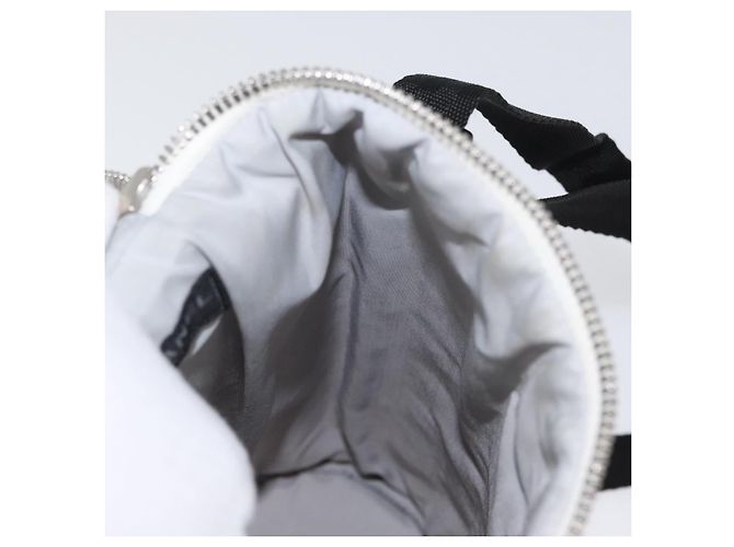 Borsa porta bottiglia in nylon bianco e argento della linea sportiva CHANEL con CC Auth bs33406 - vista 20