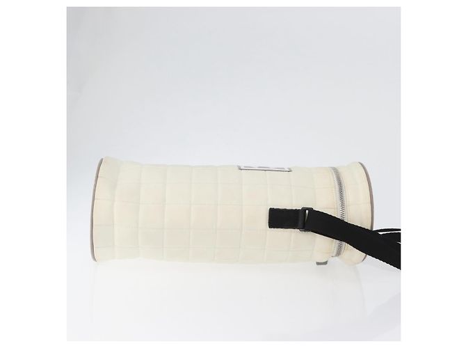 Borsa porta bottiglia in nylon bianco e argento della linea sportiva CHANEL con CC Auth bs33406 - vista 3