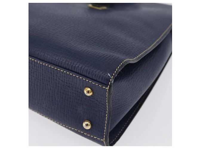 Bolso de Hombro LOEWE de Cuero Azul Marino Dorado Auth ep13402 - vista 15