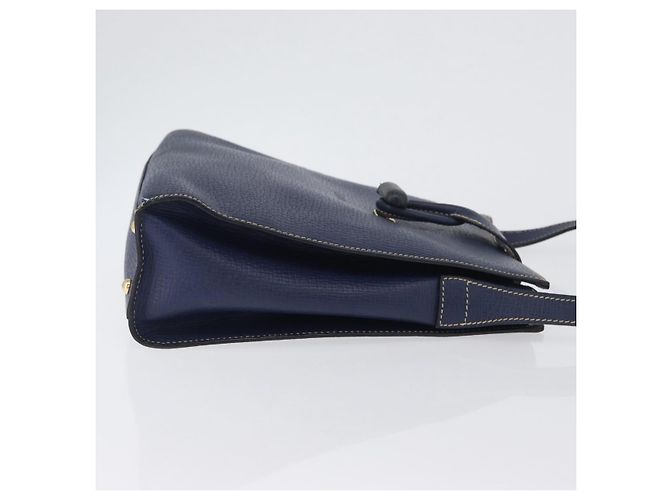Bolso de Hombro LOEWE de Cuero Azul Marino Dorado Auth ep13402 - vista 3