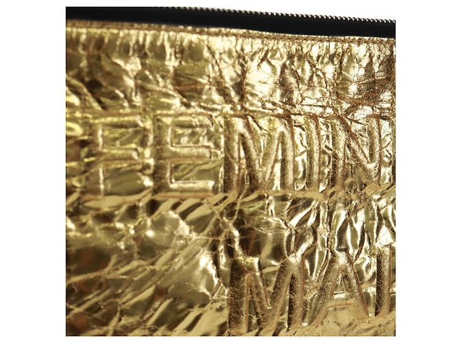CHANEL Bolso de Mano de Cuero Dorado CC Auth 165360M - vista 18
