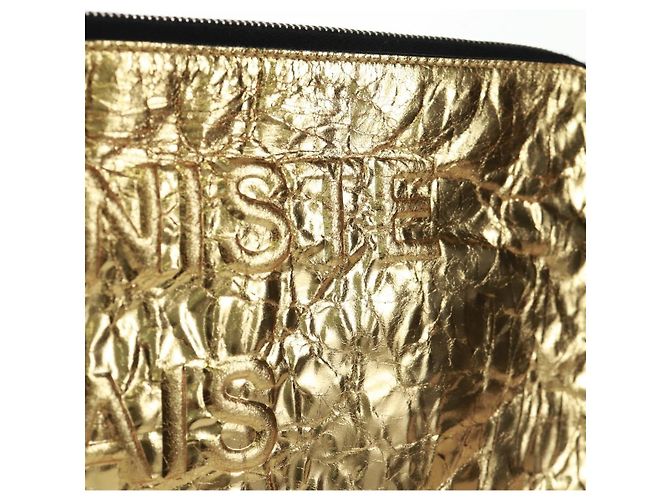 CHANEL Bolso de Mano de Cuero Dorado CC Auth 165360M - vista 19