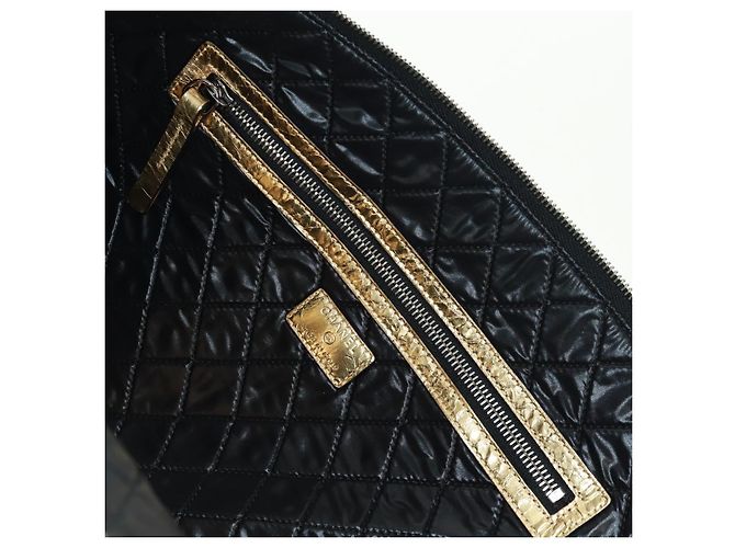 CHANEL Bolso de Mano de Cuero Dorado CC Auth 165360M - vista 25
