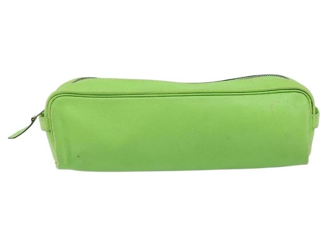 Hermès HERMES Scribe Pen Case Leather Light green Auth 172578 - view 13