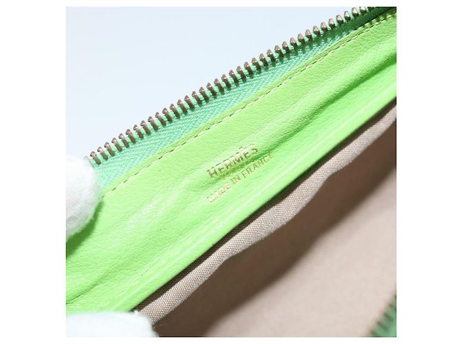 Hermès HERMES Scribe Pen Case Leather Light green Auth 172578 - view 9