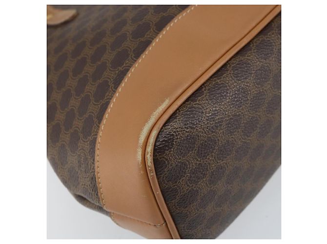 Céline Borsa a mano in tela Macadam CELINE in pelle PVC marrone e oro Auth 172241 D'oro - vista 14
