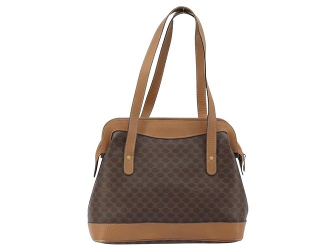 Céline Borsa a mano in tela Macadam CELINE in pelle PVC marrone e oro Auth 172241 D'oro - vista 2