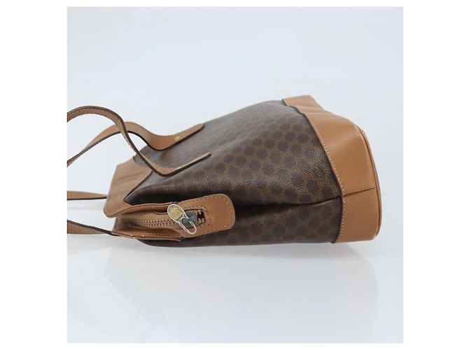 Céline Borsa a mano in tela Macadam CELINE in pelle PVC marrone e oro Auth 172241 D'oro - vista 4