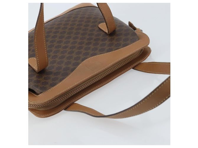 Céline Borsa a mano in tela Macadam CELINE in pelle PVC marrone e oro Auth 172241 D'oro - vista 6