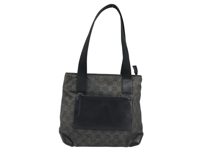Borsa Tote GG Canvas Gucci Nera Argento 28893 Auth bs33436 Nero - vista 13