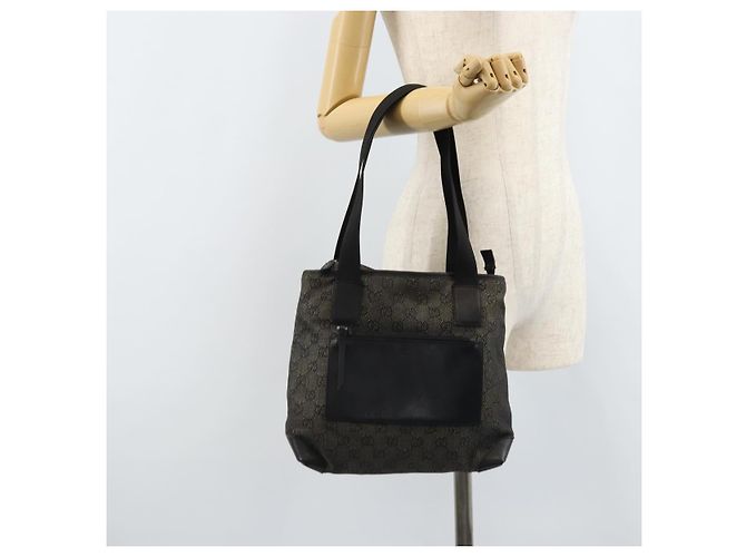 Borsa Tote GG Canvas Gucci Nera Argento 28893 Auth bs33436 Nero - vista 26