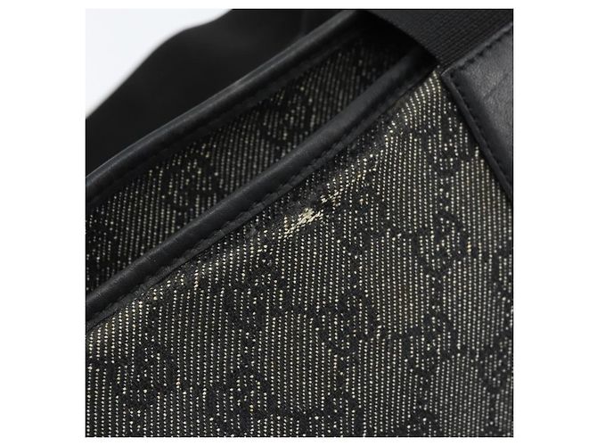 Borsa Tote GG Canvas Gucci Nera Argento 28893 Auth bs33436 Nero - vista 9