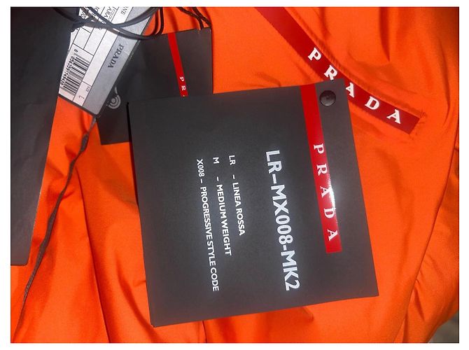 Leichte, gesteppte Prada-Jacke aus Polyester Orange - Ansicht 10