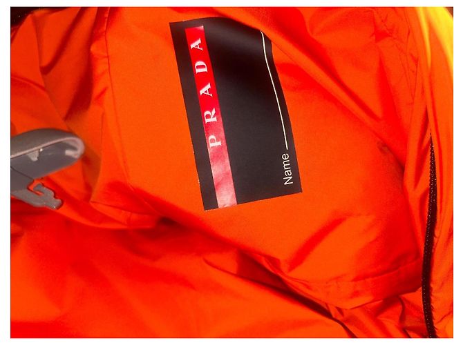 Leichte, gesteppte Prada-Jacke aus Polyester Orange - Ansicht 12