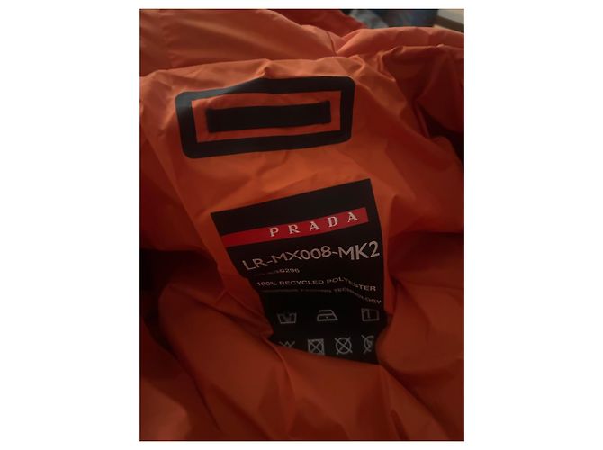 Leichte, gesteppte Prada-Jacke aus Polyester Orange - Ansicht 13