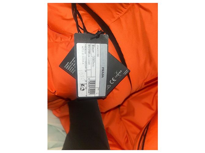Leichte, gesteppte Prada-Jacke aus Polyester Orange - Ansicht 14