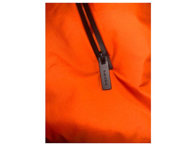 Leichte, gesteppte Prada-Jacke aus Polyester Orange - Ansicht 5