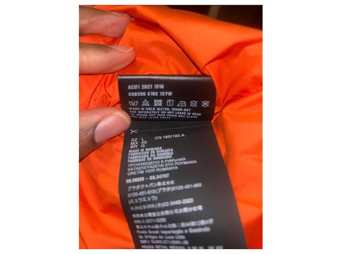 Leichte, gesteppte Prada-Jacke aus Polyester Orange - Ansicht 7