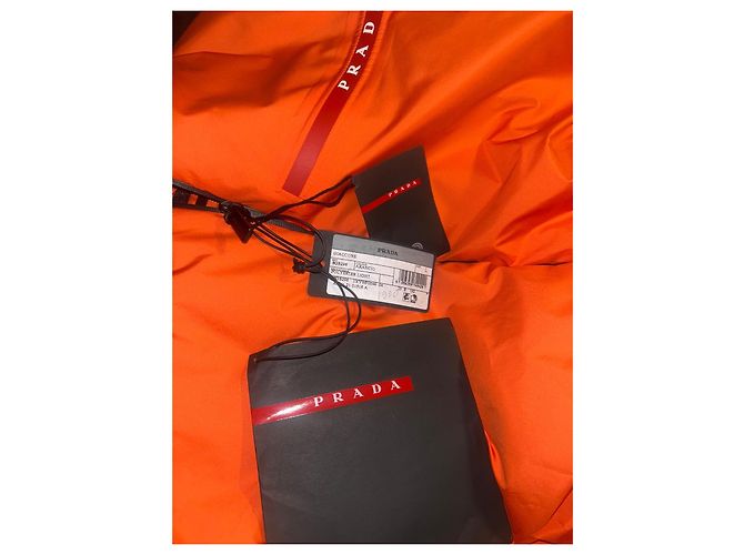 Leichte, gesteppte Prada-Jacke aus Polyester Orange - Ansicht 9