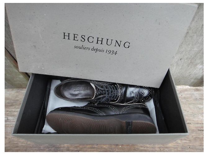 Richelieu Heschung Pearl in pelle nera Nero - vista 7