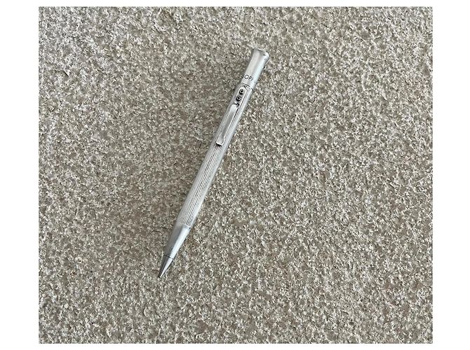 Autre Marque SOPRANE Ribbed Mechanical Pencil Silver Plated - Vintage Silvery - view 2