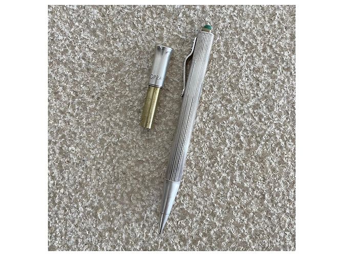 Autre Marque SOPRANE Ribbed Mechanical Pencil Silver Plated - Vintage Silvery - view 4