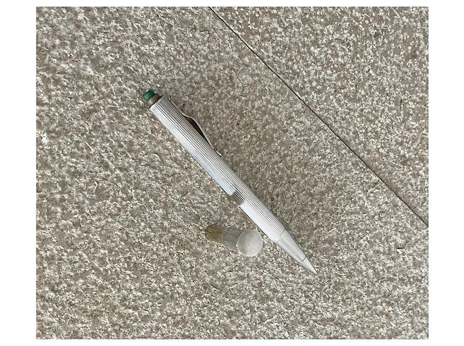 Autre Marque SOPRANE Ribbed Mechanical Pencil Silver Plated - Vintage Silvery - view 8