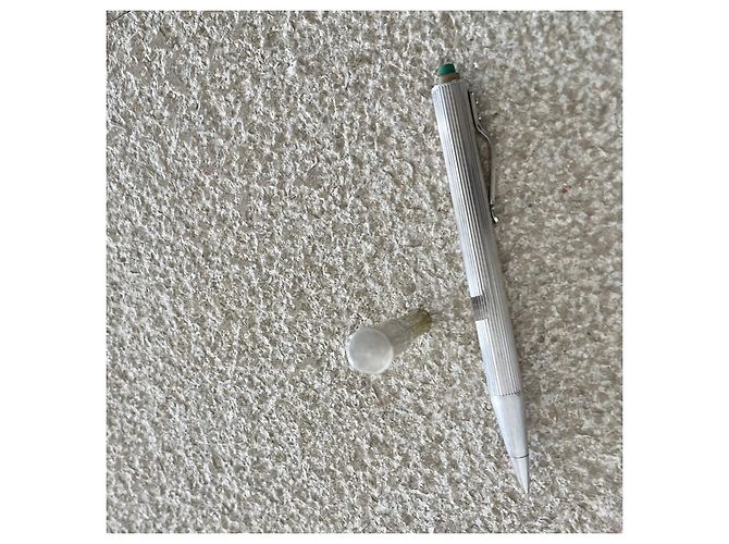 Autre Marque SOPRANE Ribbed Mechanical Pencil Silver Plated - Vintage Silvery - view 9