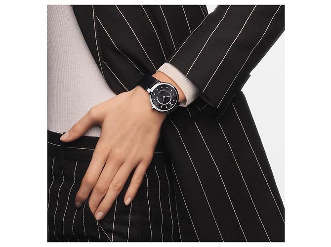 Louis Vuitton Tambour Uhr Stahl Schwarz Diamanten - Ansicht 5