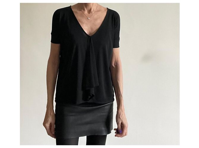 Top nero Dagmar kimono scollo a V - maniche corte T. XS - vista 10