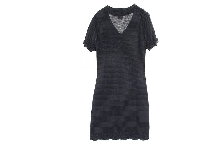 Timeless Vestido de rayón Chanel Negro Gris - vista 2