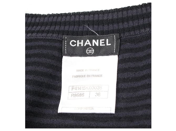 Timeless Vestido de rayón Chanel Negro Gris - vista 3