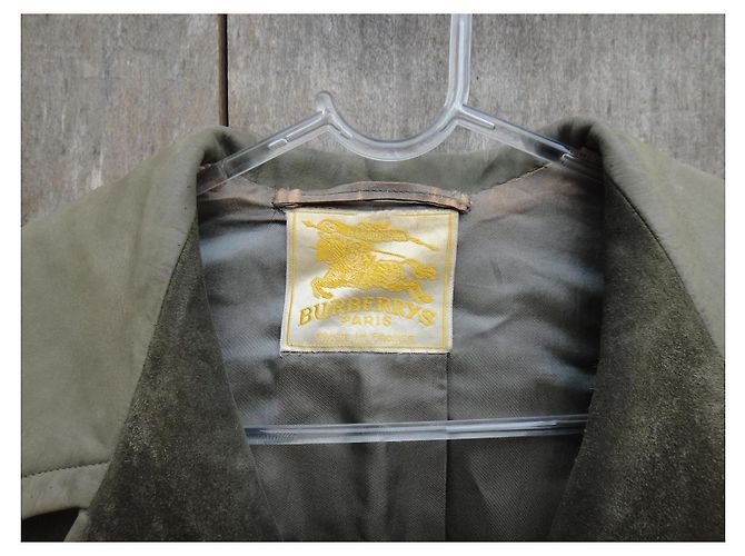 Abrigo Burberry Paris de ante verde oliva Caqui - vista 8