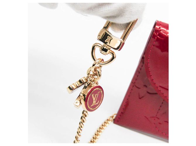 Louis Vuitton Monogram Vernis Enveloppe Plat Key Case Red - view 11