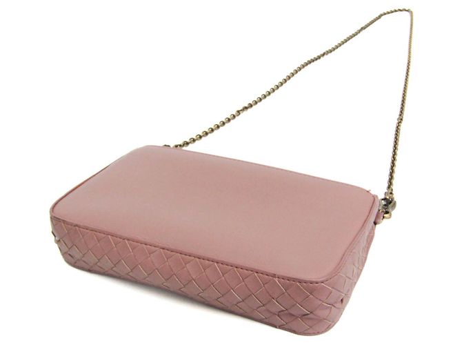 Mini borsa a spalla con catena Intrecciato Bottega Veneta Rosa - vista 2