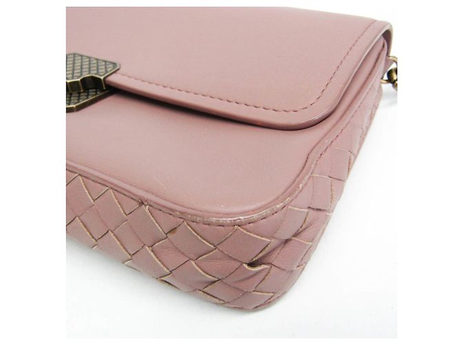 Mini borsa a spalla con catena Intrecciato Bottega Veneta Rosa - vista 5