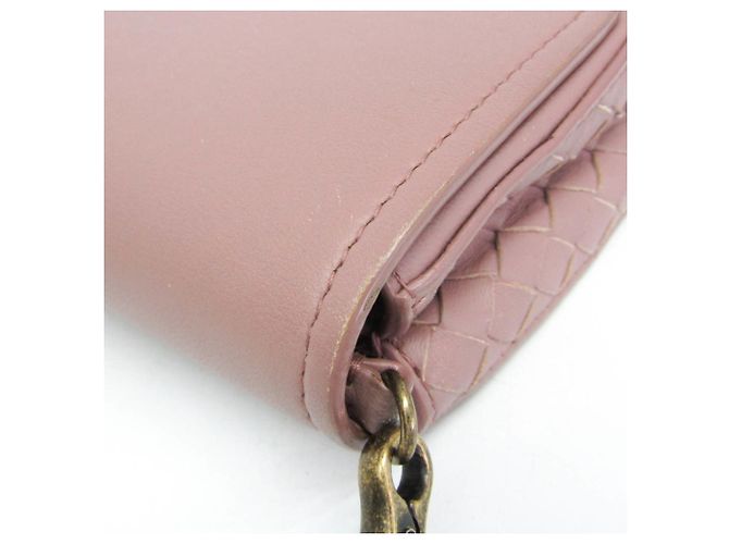 Mini borsa a spalla con catena Intrecciato Bottega Veneta Rosa - vista 7