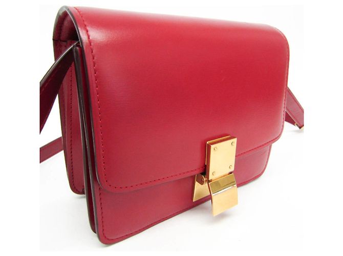 Céline Borsa a spalla in pelle Celine Classic Box per donne Rosso - vista 10
