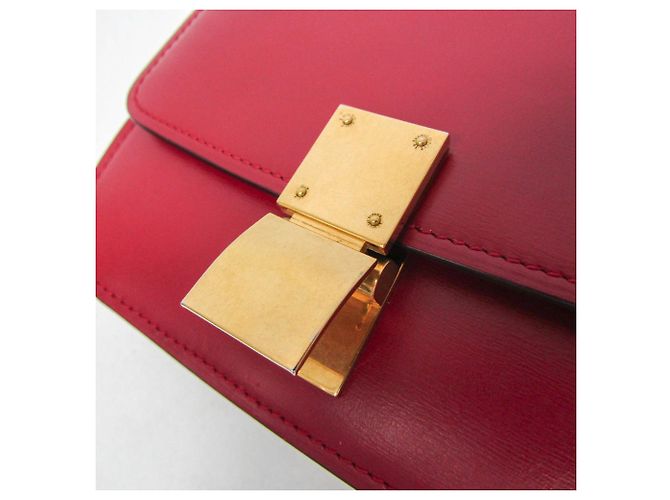 Céline Borsa a spalla in pelle Celine Classic Box per donne Rosso - vista 12