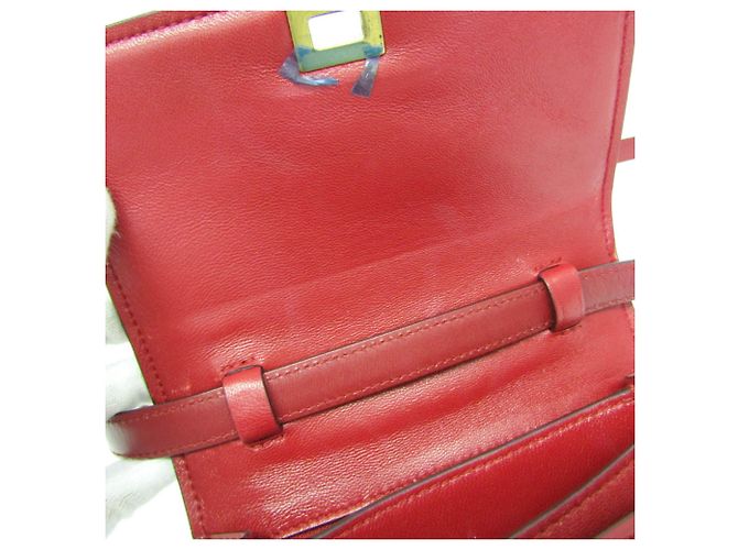 Céline Borsa a spalla in pelle Celine Classic Box per donne Rosso - vista 13