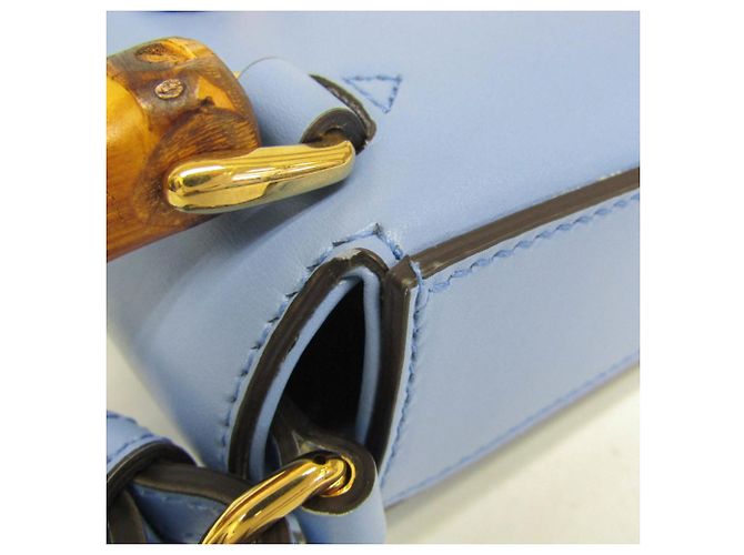 Zaino in pelle Gucci Bamboo, borsa a mano, borsa a spalla Blu - Ansicht 11