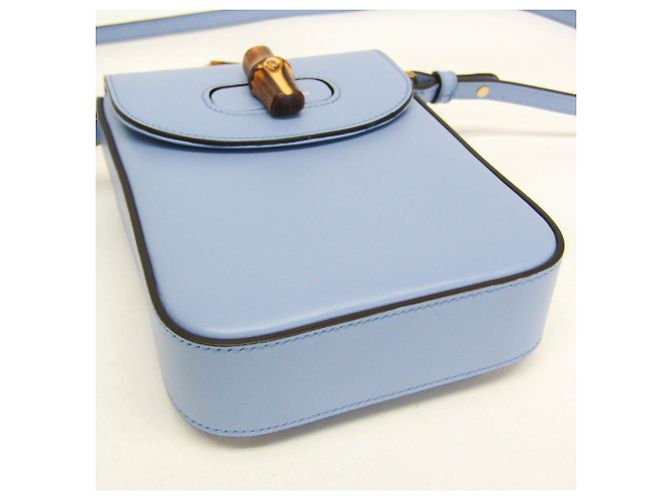 Zaino in pelle Gucci Bamboo, borsa a mano, borsa a spalla Blu - Ansicht 6