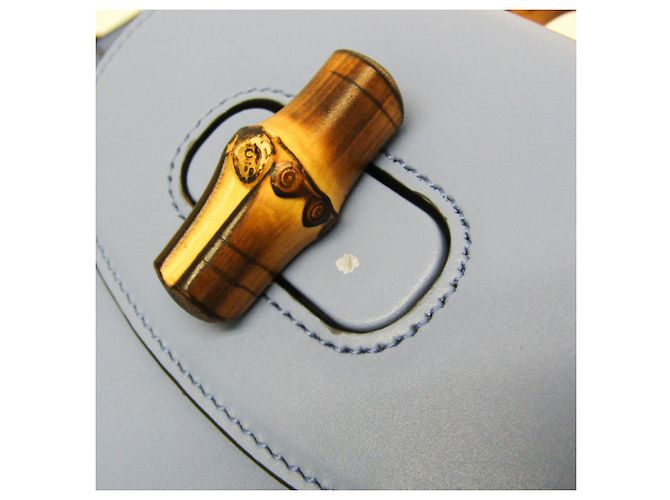 Zaino in pelle Gucci Bamboo, borsa a mano, borsa a spalla Blu - Ansicht 7